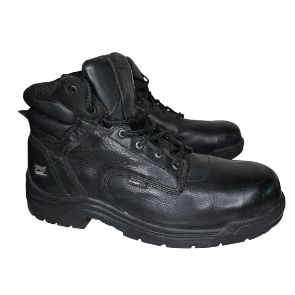Timberland PRO Series Mens Black Leather Safety Work Boots Oil & Slip Resistant - Picture 2 of 12